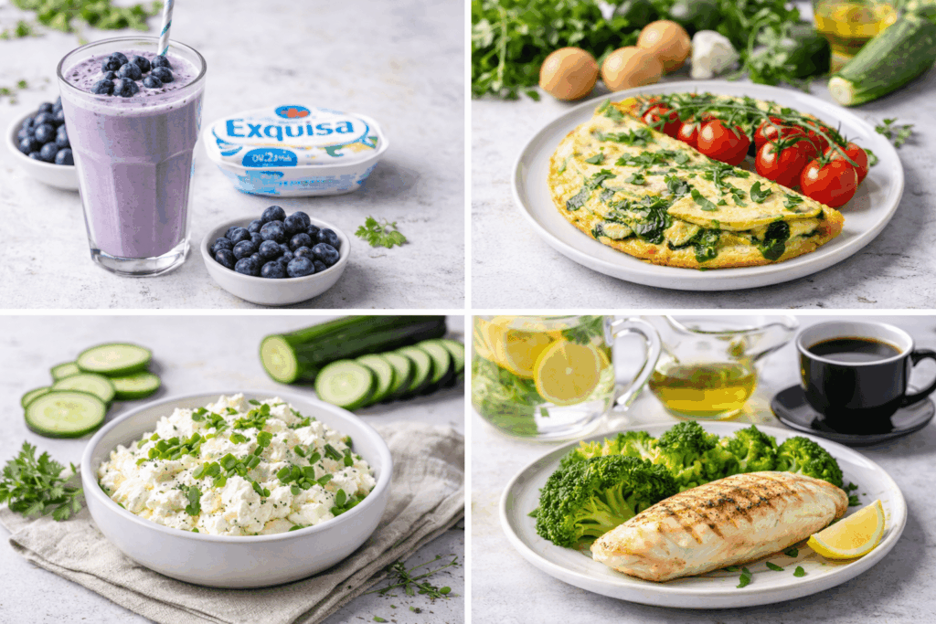 Speiseplan für einen Tag während der Stoffwechselkur